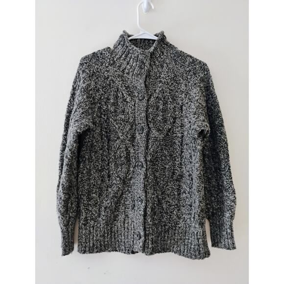 Small LL Bean Button Up Cable Knit Sweater. Preppy. Log cabin. Ocean. Lake. - Picture 1 of 16